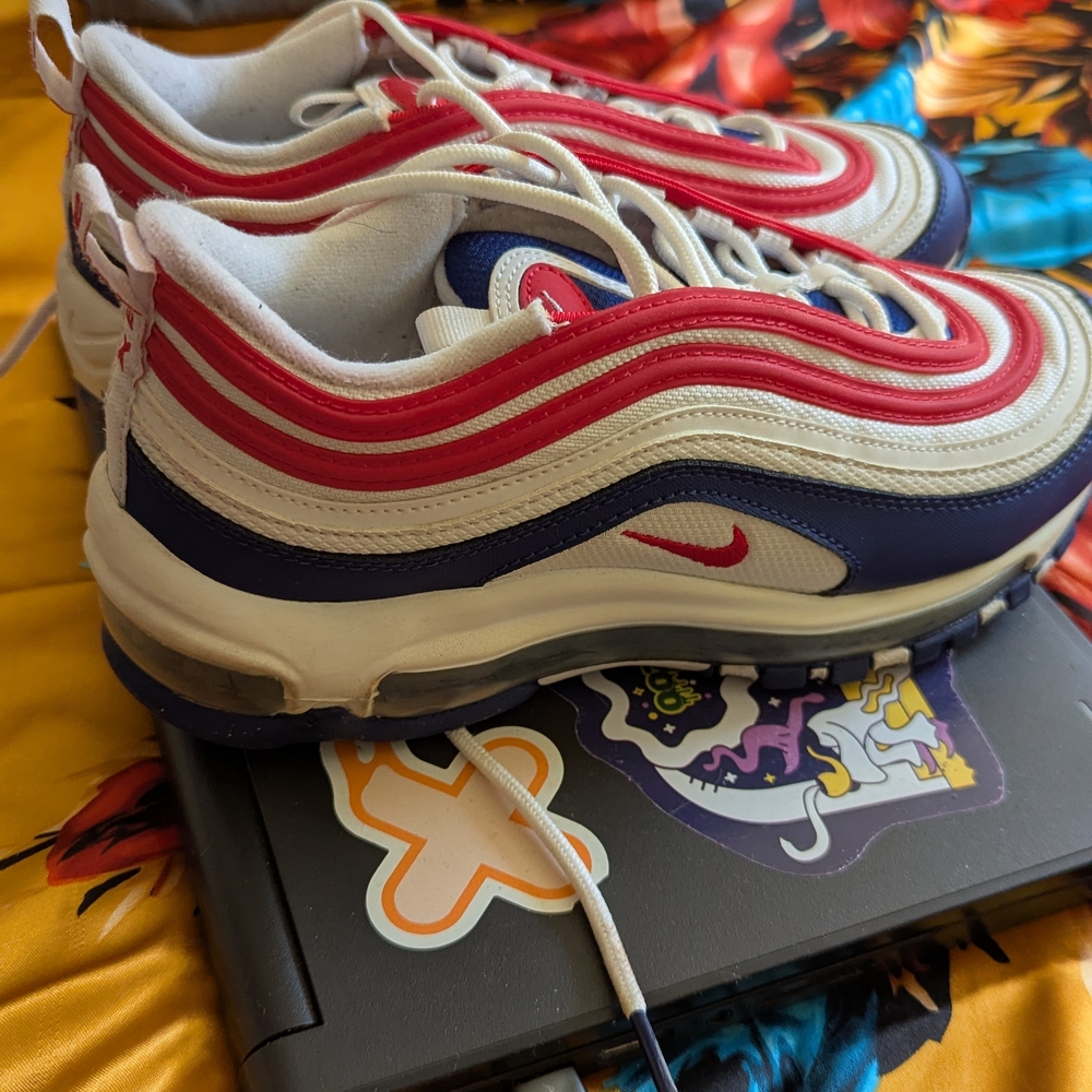 Nike Red and Blue Air Max 98 Sneakers